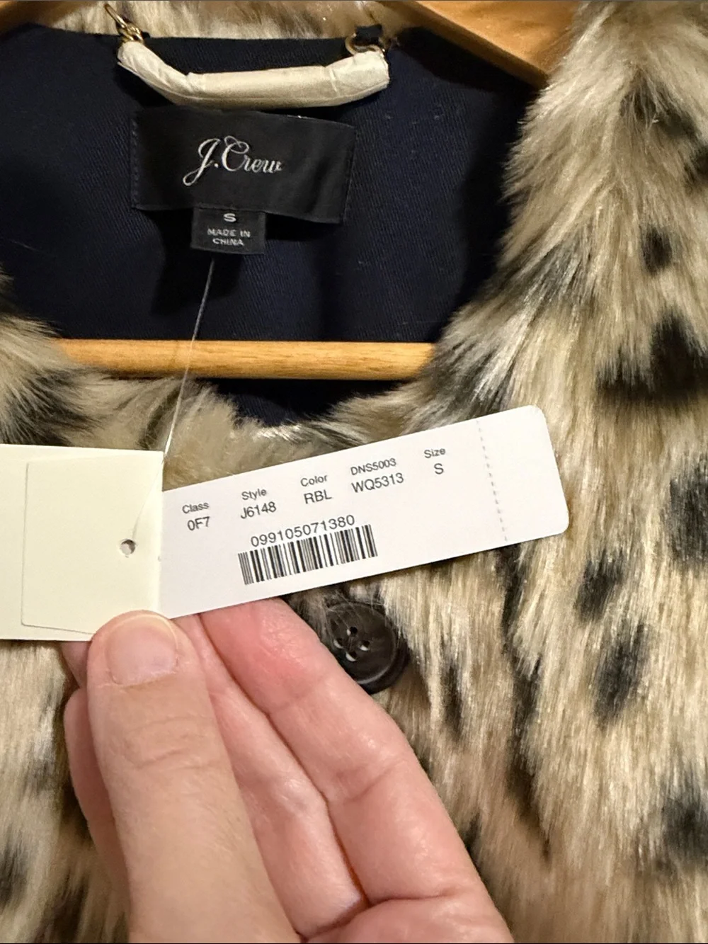 J. Crew Faux Fur Leopard-Print Cropped Jacket in Cream and Black